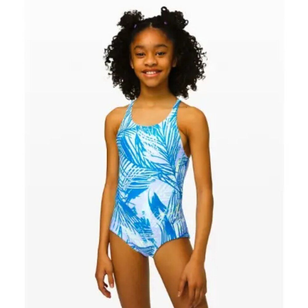 Ivivva Girls Lululemon Ocean Energy One Piece  Reversible Swimsuit
